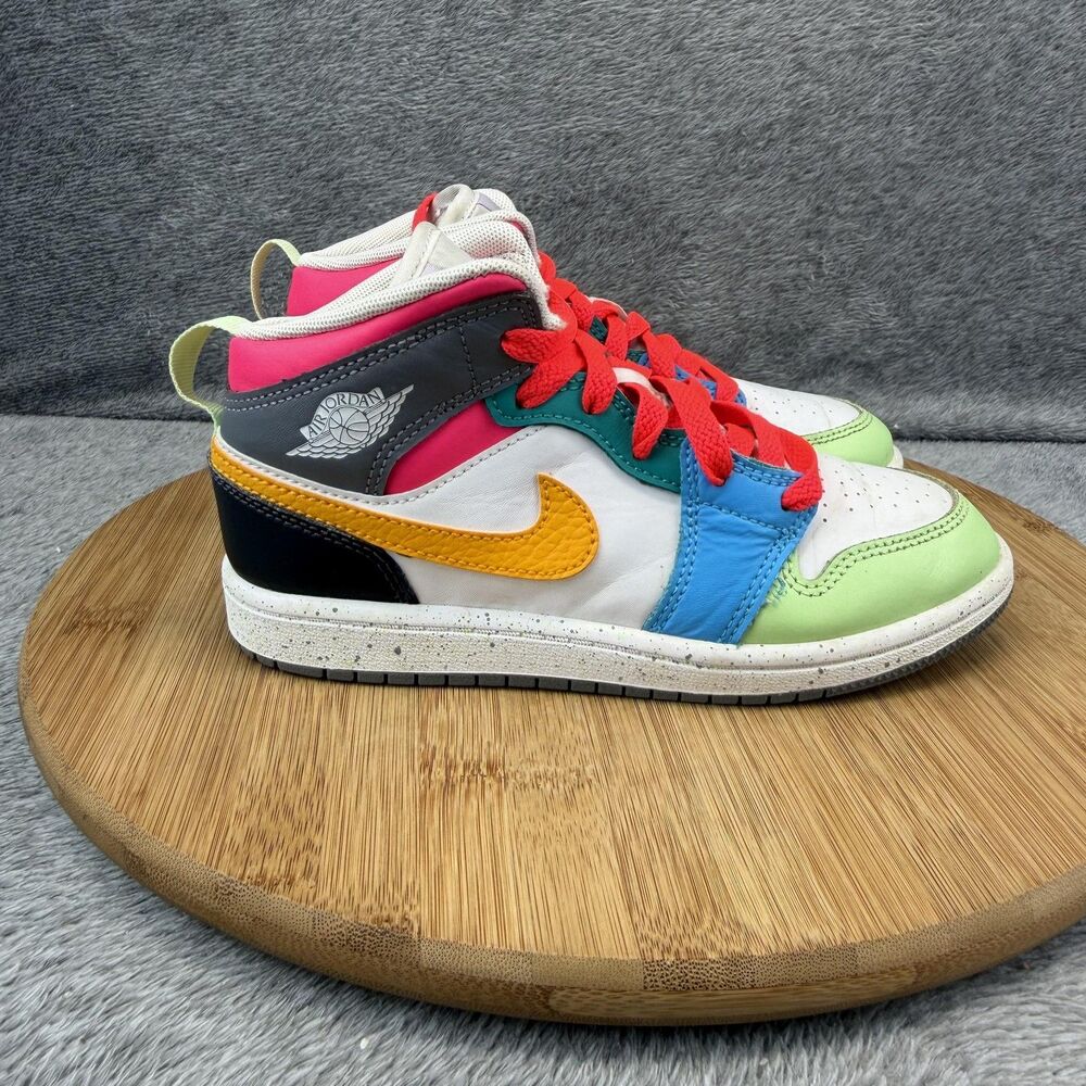 Jordan Air Jordan 1 Mid Shoes Boys Size 1Y Basketball Sneakers FN1188-100